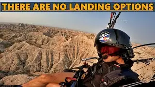 Flying a Paramotor over the Rugged Badland's of South Dakota.