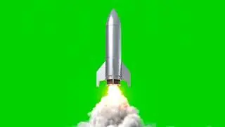 3D Rocket Launch Smoke Trail Green Screen | free use