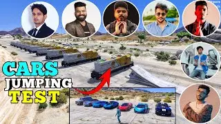 MOST POPULARS YOUTUBERS SUPER CARS VS TRAIN ENGINE JUMPING TEST IN GTA5