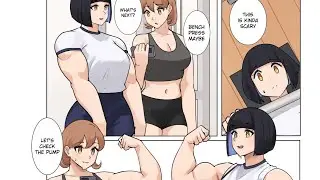 Female muscle cartoon comic Mel the muscular school girl