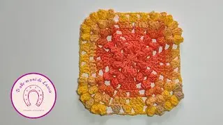 Mattonella Raggio di Sole Realizzata con il punto Popcorn🌞|TUTORIAL