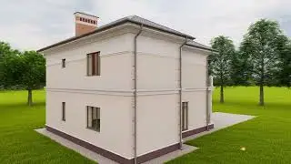 Двухэтажный дом в классическом стиле