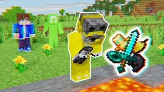 Minecraft Manhunt but LAVA gives you OP ITEMS