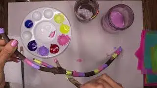 Painted stick flowers - Virtual McArt