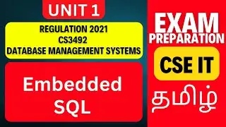 Embedded SQL in DBMS | CS3492 Database Management Systems | Anna University R2021
