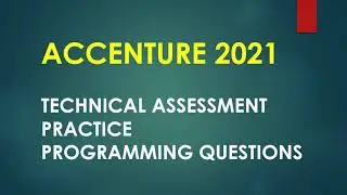 Accenture Coding Questions | Accenture Coding Assessment Practice Questions 2021