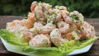 Ensalada de papas con camarones