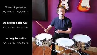 Snare Drum Tuning - Comparing De Broize Solid Oak, Ludwig Supralite Steel & Tama Superstar Birch Ply