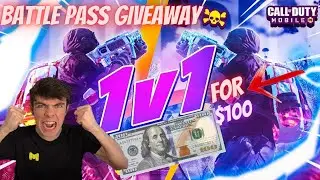 Intense 1V1 For $100 & BATTLE PASS GIVEAWAY!#calloffduty #1v1tdm #iferg #letsplay