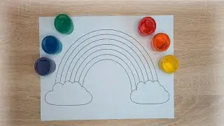 COLORING PAGES and LEARNING COLORS | colouring rainbow | rainbow drawing colour