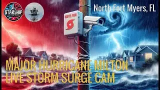 🔴Hurricane Milton Surge Cam & Condensed Scanner Feed from Fort Myers Area with Silence Removed