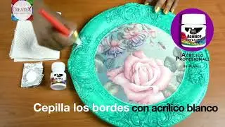 Plato de cerámica con efecto envejecido/ ¿Cómo poner poliester y glitter?