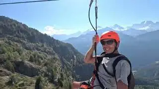 Tyrolienne Emossionelle au barrage d'Emosson