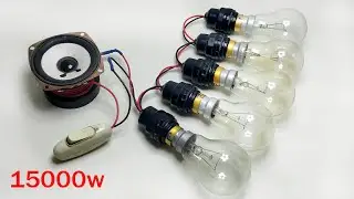 How to Make 250 volt Free Energy Generator 15KW with Magnet and Copper cable experiment light bulb