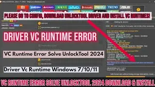 Driver VC Runtime Error - Forum UnlockTool/install VC Driver Fix Solution