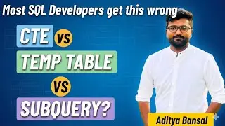 Most SQL Developers Get This Wrong 🤯 | CTE vs Temp Table vs Subquery Explained