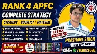 Rank 2 AO EO | Rank 4 APFC | EPFO Topper Prashant Singh | strategy | booklist 