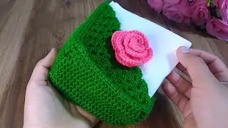 Easy Crochet Napkin Holder tutorial 🌸 Adorable DIY Crochet Idea for Beginners 