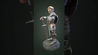 Sir Bedivere knight 3d character turnaround render