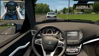 Lada Vesta 5-Door 2017 - City Car Driving | Thrustmaster T300RS GT gameplay