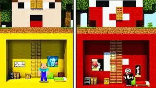 BALON KAFA VS TERS MASKE GİZLİ GEÇİT EV KAPIŞMASI - Minecraft