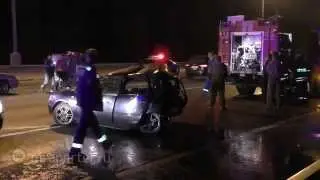 В ДТП на 100 км МКАД пострадали три человека