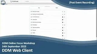 DDM Focus Workshop  - DDM Web Client
