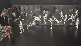 Star Wars The Mandalorian Imperial Light Cruiser Hallway + Dark Trooper Corridor. Vintage Collection