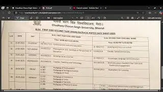 Ccsu BEd/Spl BEd Exam Schedule June 2025 session