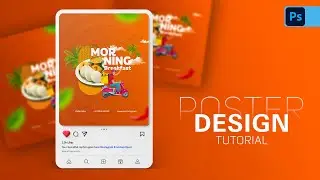 Fast Food Social Media Design  in Photoshop | Photoshop Tutorial
