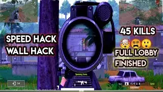 HACKER FINISHED FULL LOBBY😲😵 | SPEED HACK | WALL HACK • #bgmihacker #speedhack #wallhack