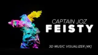 Feisty - Captain Joz | AUDIO VISUALIZER 4K MUSIC VIDEO | ABSTRACT BLENDER DANCING HAIR SIM ANIMATION