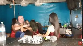 Pattaya Bar Girls Restrain Baldy Punter  Manc Bar Pattaya Livestream Scuffle 555 - CCWC Thailand