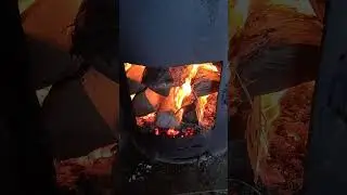 горят дрова в печке