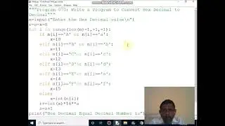Write a Program to Convert Hex Decimal to Decimal