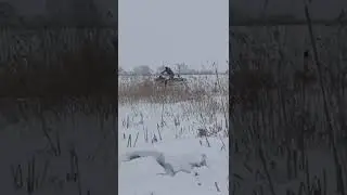 Самодельный снегоход с двигателем ваз 2108,в болоте по пухляку