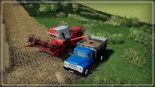 Farming Simulator 19 (CoursePlay+AutoDrive) «Село Молоково» Работа с комбайном.