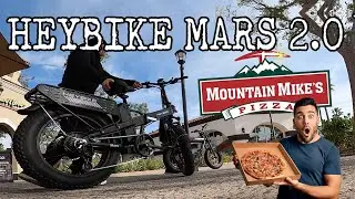 We took this EPIC Folding E-Bike to Mountain Mike's Pizza! HeyBike Mars 2.0 Budget Electric Bike