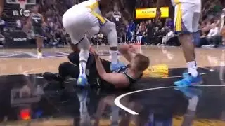 Draymond Green Steps On Domantas Sabonis