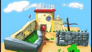 Blender 2d/3d Process - Making a Stylized Hand Painted Toon Style Environment With Grease Pencil