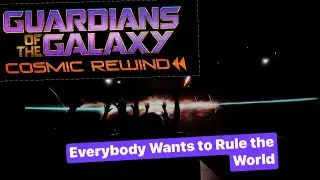 Cosmic Rewind Guardians of the Galaxy Ride Coaster Everybody Wants to Rule the World Disney Epcot 4k