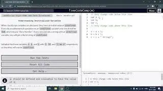 Understanding Uninitialized Variables - Freecodecamp.org | Video 7 | Basic JavaScript