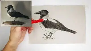 Зарисовка чучела вороны