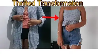 THRIFTED TRANSFORMATION SEXY Top  | DIY TOP | THRIFTED TOP