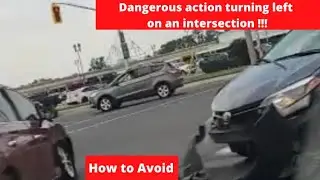COLLISION!!! Dangerous Action Making A Left Turn On An Intersection!!!