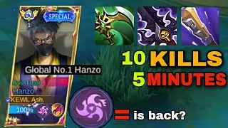 HANZO KILLING SPREE EMBLEM IS BACK!!?  UNLI KILL BUILD ( 19 KILLS  OVERALL)