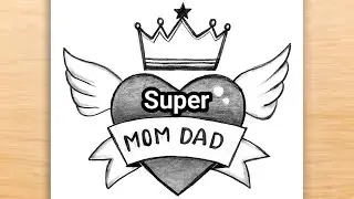 Mom Dad Drawing Easy Step by Step | Mom Dad Drawing Easy | Pencil Drawing | How to Draw Mom Dad