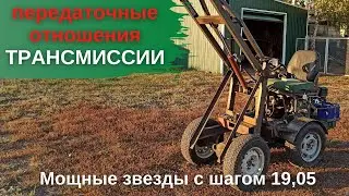 Передаточные отношения трансмиссии самодельного мини погрузчика.