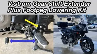 V-Strom 650 Footpeg lowering Kit + Gearshift Extender