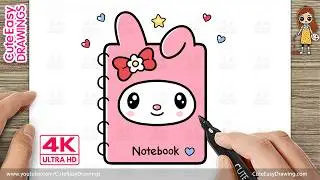 How to Draw a Cute My Melody Notebook | Easy Kawaii Drawing for Kids
